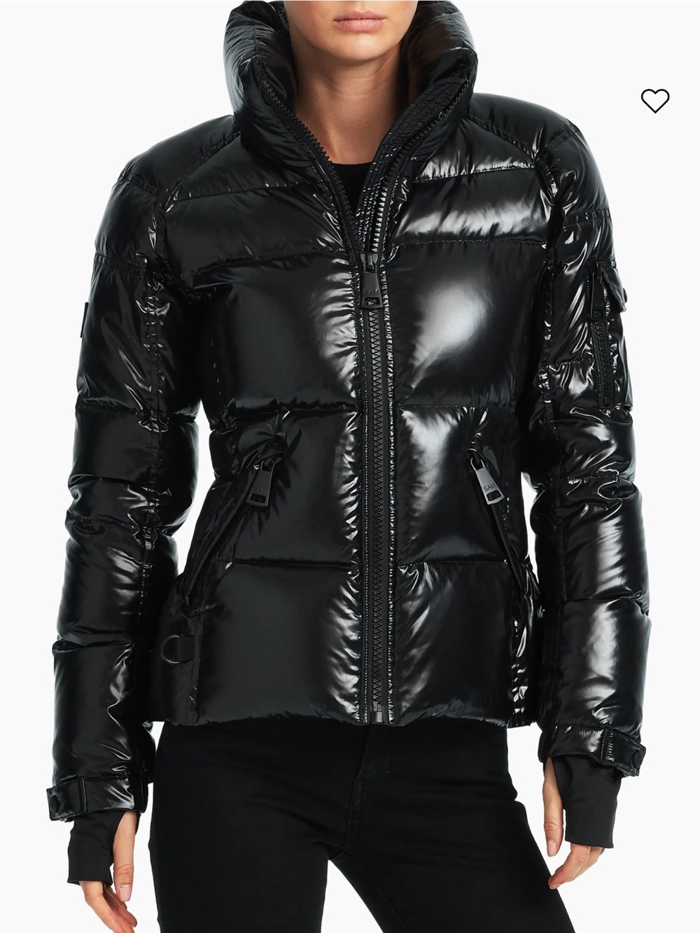 SAM. Black Shiny Puffer Jacket